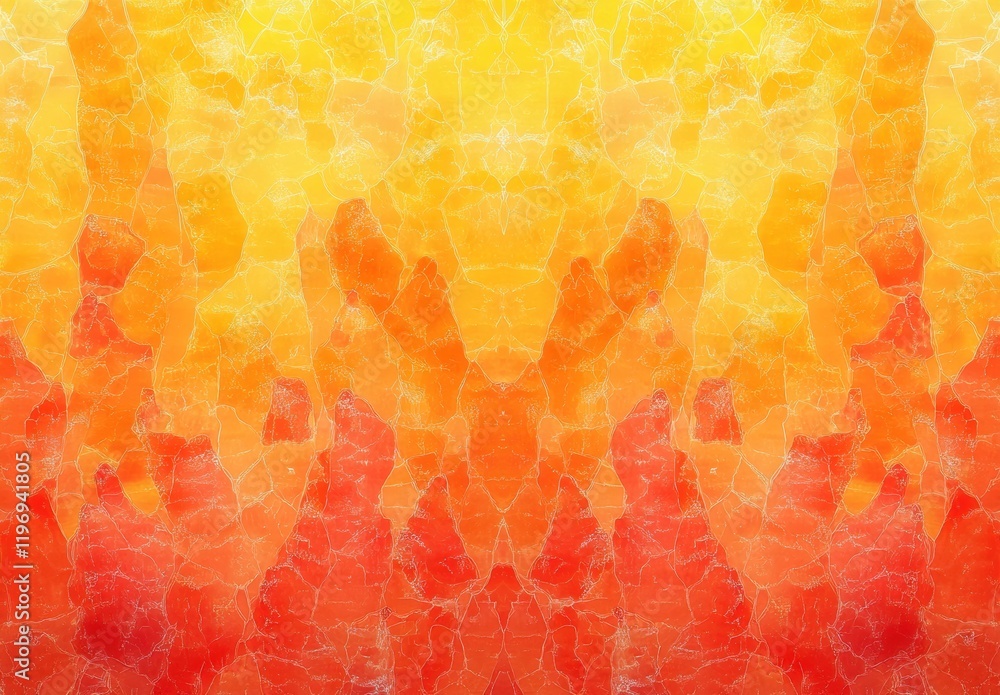 Poster abstract orange and yellow gradient background with textured patterns, creating a vibrant and warm a