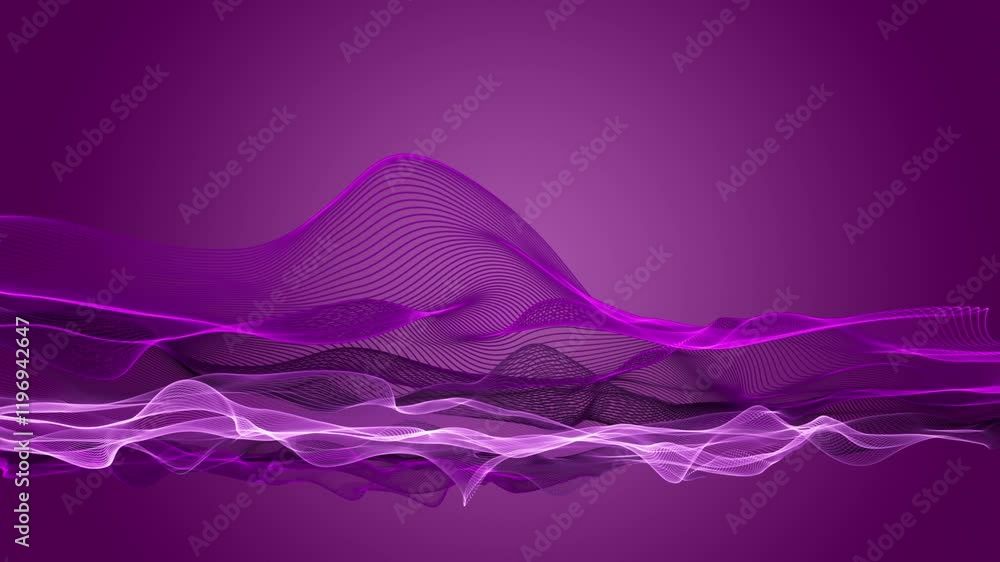 Aufkleber romantic video animation with particle wave object in slow motion, 4096x2304 loop 4k