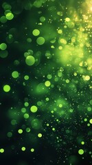 Obraz premium Dreamy green abstract background with sparkles and blank space