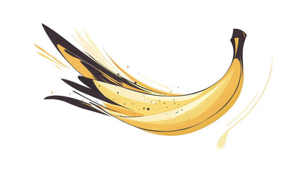 April Fools’ Day Vector Design of a Cartoon Banana, transparent background, isolated on white, PNG file
