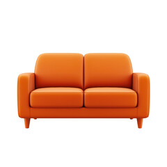 Modern orange sofa with a sleek design