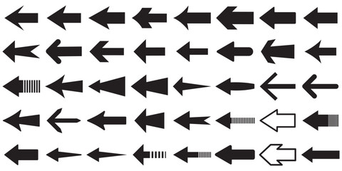 Arrows set icon in black color. Arrow vector collection . Vector illustration. Modern and simple arrows. Arrows big black set icons, arrow icon, modern simple arrows, arrow vector collection cursor