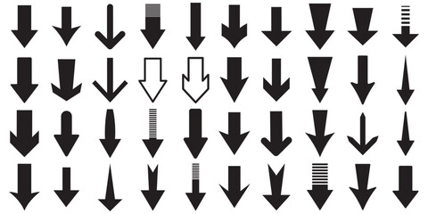 Arrows set icon in black color. Arrow vector collection . Vector illustration. Modern and simple arrows. Arrows big black set icons, arrow icon, modern simple arrows, arrow vector collection cursor