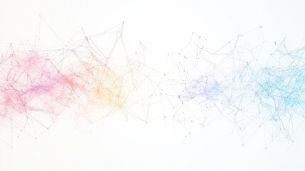 Obraz premium Colorful network connections abstract background; digital technology concept; website banner