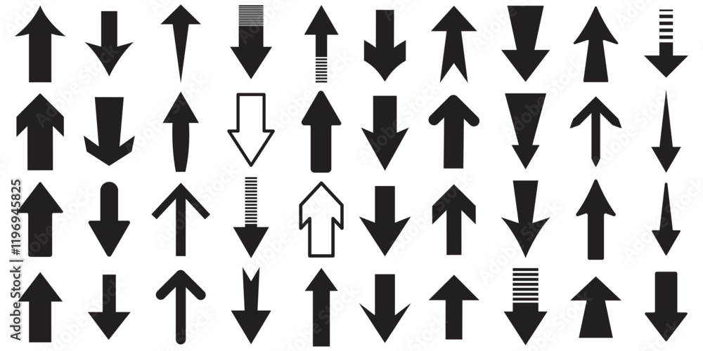 Aufkleber arrow icon set. collection different arrow signs. black arrows icons. arrow black icons isolated on 