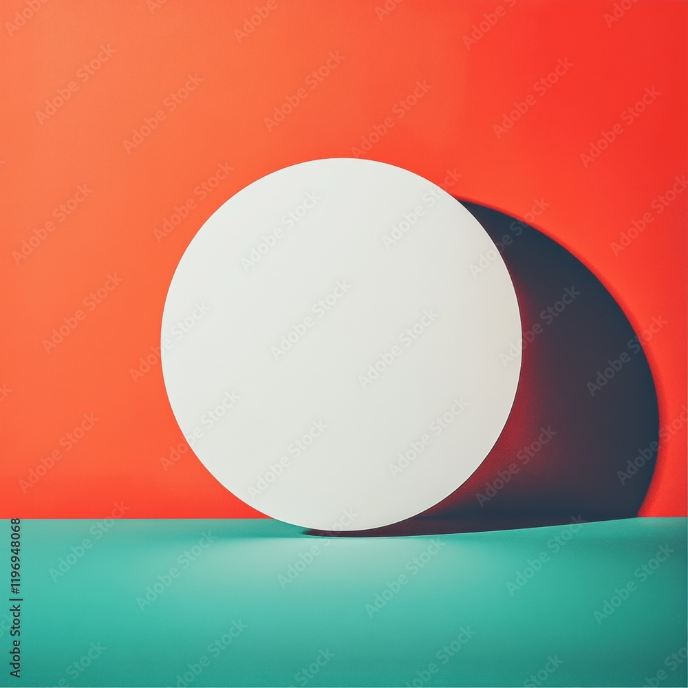 Poster empty circle mock up space on colorful background for creative text placement and design. generative