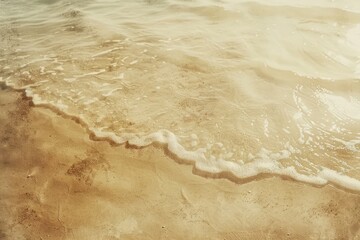 Fototapeta premium vintage old retro tone classical beach soft waves sandy brown smooth low angle shot in summer time