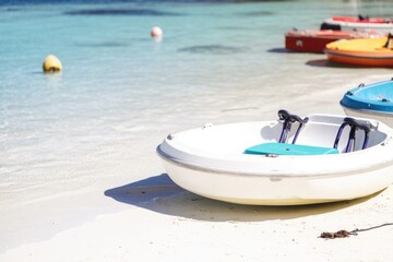 Boats on a sandy beach, perfect for coastal scenery or water-themed projects