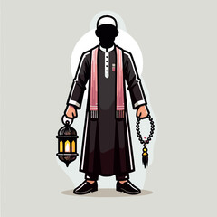 Eid Traditional Clothing Vector Black Silhouette Cricut Design for T-Shirt