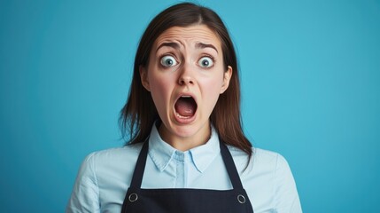 A woman showing surprise or shock on her face