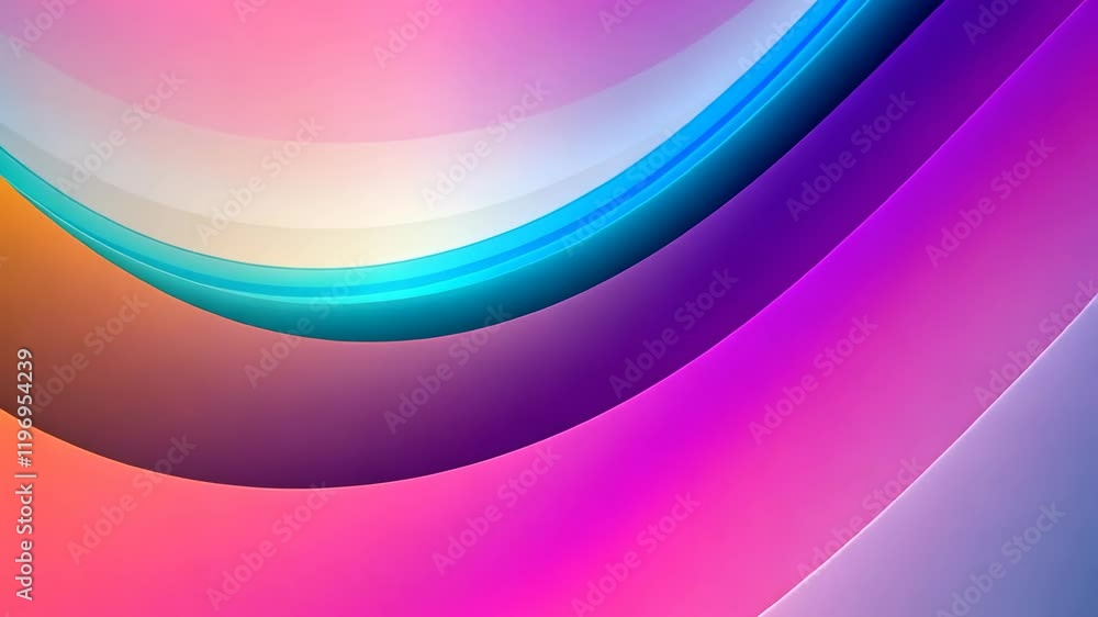Poster vibrant abstract gradient waves with dynamic color shifts and flowing curves