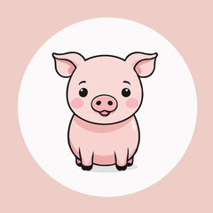 Fototapeta premium Cute Pig Illustration 