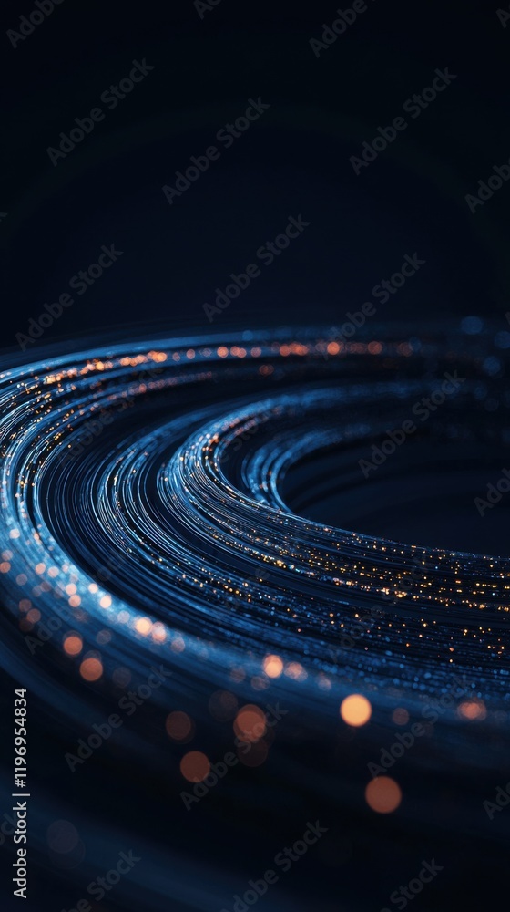 Poster dynamic orbit paths displaying clean realistic compositions in a futuristic digital environment