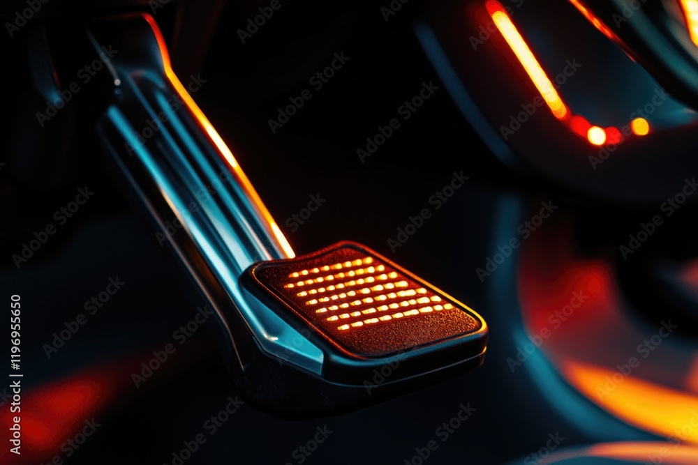 Poster close-up shot of a car dashboard with a red light indicating an issue or warning