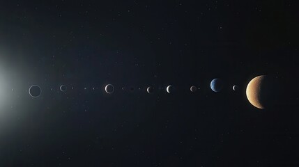 Naklejka premium Planetary alignment and cosmic events deep space digital art astronomical environment wide angle view space exploration