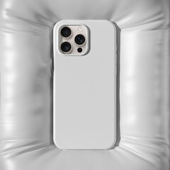 Protection phone case on the soft leather mockup. 3D rendering