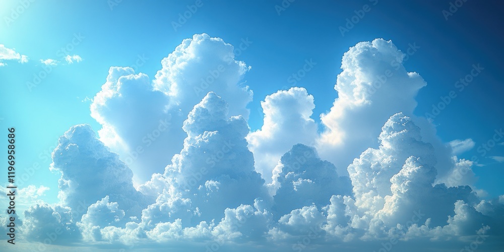 Poster a collection of clouds floating in the sky