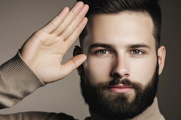 Close-up portrait of a person with a beard, suitable for use in editorial or commercial content