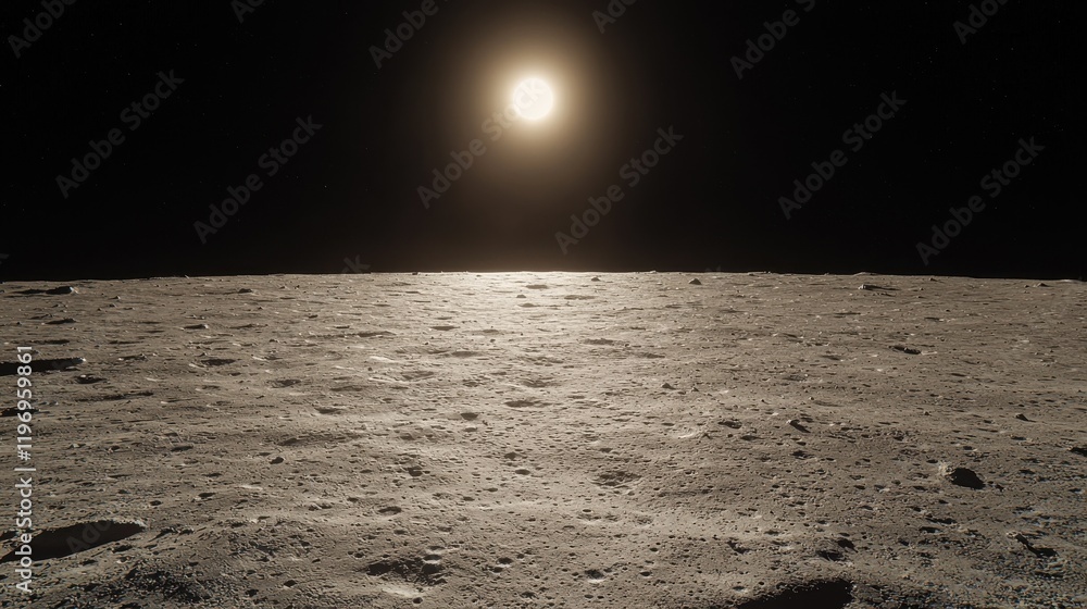 Poster sunlit terrain of mercury a realistic composite view from space celestial environment cosmic perspec