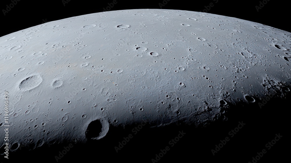 Poster mercury's sunlit terrain exploration outer space image celestial environment aerial view realistic c