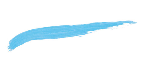 Hand drawn light blue brush stroke isolated on transparent background.