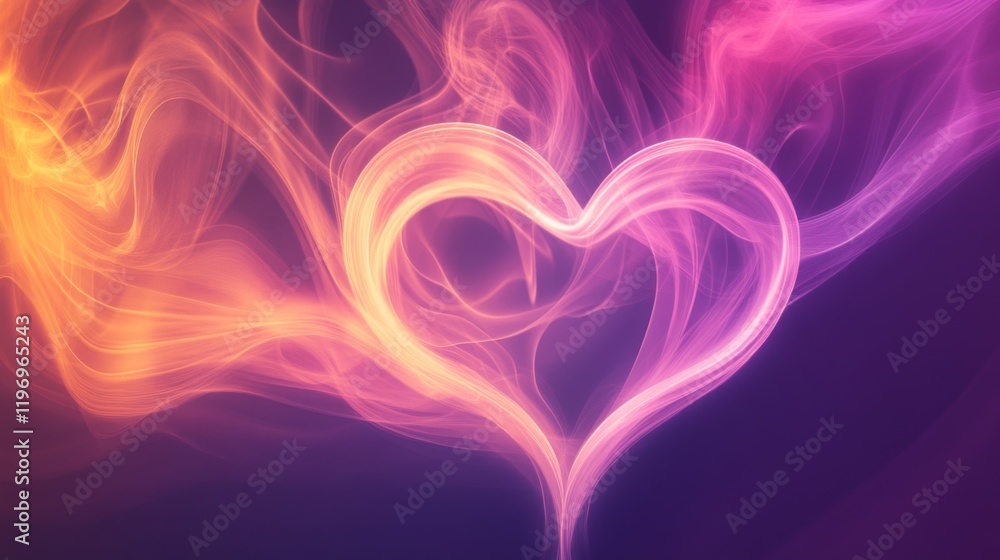 Aufkleber A glowing heart wave pattern flowing through a gradient background, capturing the essence of life and vitality in a visually striking design