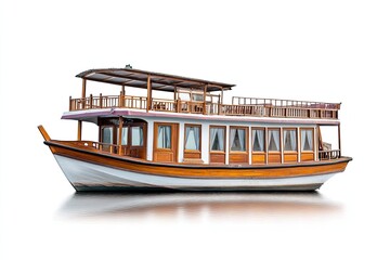 Fototapeta premium Tourist boat isolated on white background