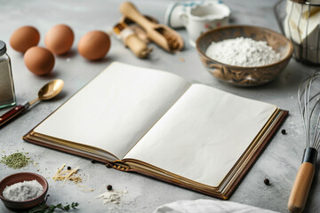 Recipe Book Mockup: Culinary Design with Copy Space for Your Recipes