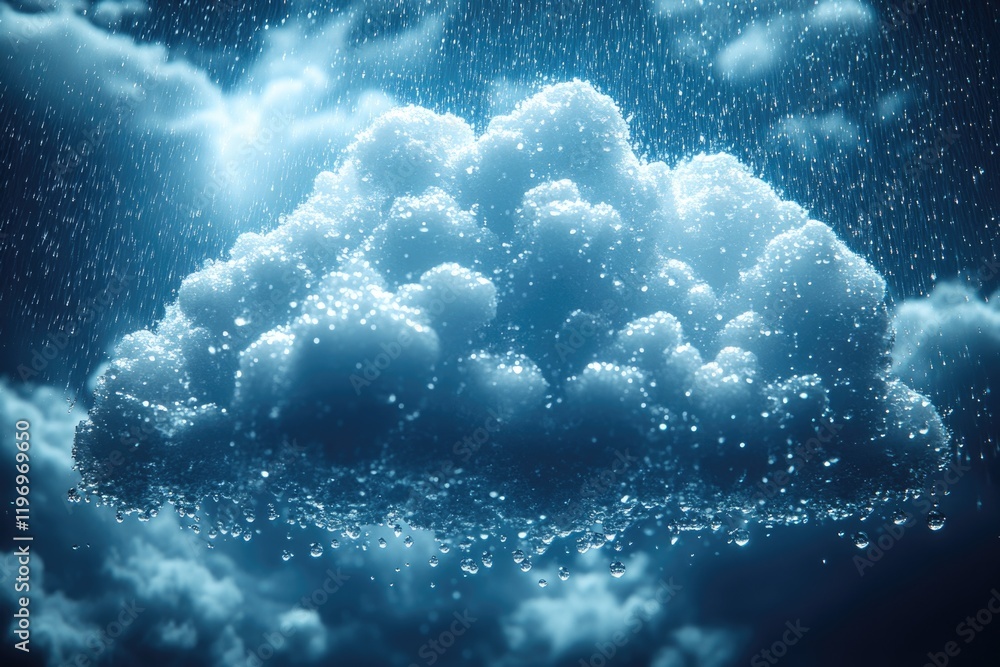 Poster a serene image of a cloud drifting on the surface of calm water, perfect for use as a background or 