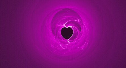 dark background with heart illustration made with thin lines abstract and artistic feel