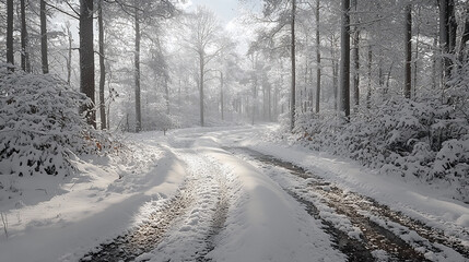 Fototapeta premium 雪に覆われた自然の風景