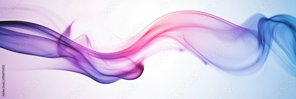 Poster soft swirling smoke in vibrant shades of purple and pink on a light background suitable for text pla