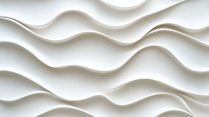 abstract 3d White waves flowing softly, generating minimalist elegant background highlighting purity, simplicity, fluid design concepts
