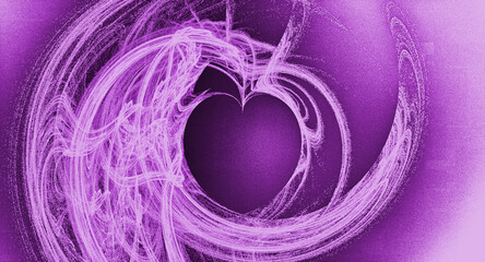 dark background with heart illustration made with thin lines abstract and artistic feel