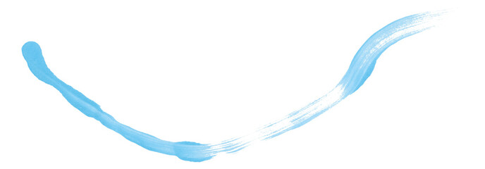 Light blue brush stroke isolated on transparent background.