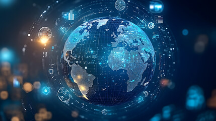 Obraz premium Dynamic 3D Concepts of Global Investing, Market Growth, and Business Innovation