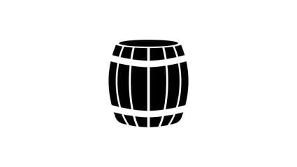 wood barrel, black isolated silhouette