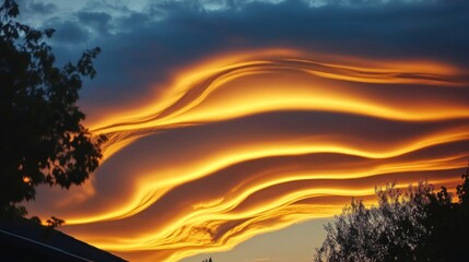 A beautiful sunset sky with cloud formations, great for travel or nature photography