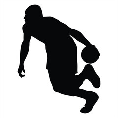 basketball players, men playing basketball silhouette, Perfect for Logo, Design, and More.