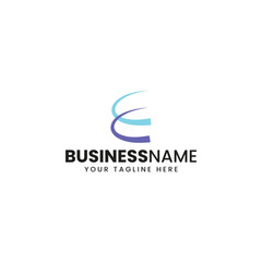 Abstract Flowing E Logo Design