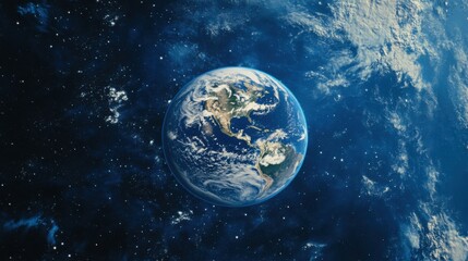 Obraz premium Earth Planet Space View Stars, Clouds, Galaxy, Cosmos, Blue