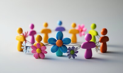 3d illustration connecting people on the internet, social network connection, Generative AI