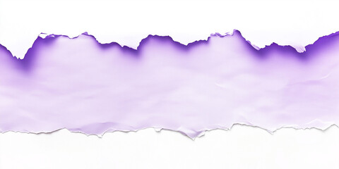 Fototapeta premium light purple paper edge ripped torn white flat background isolated 
