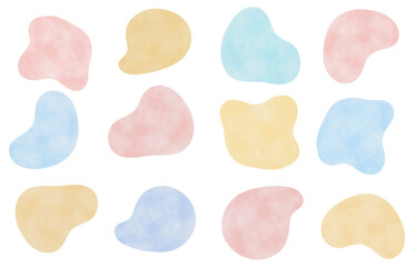 Rough and cute hand-drawn style speech bubble set (Pastel colors)