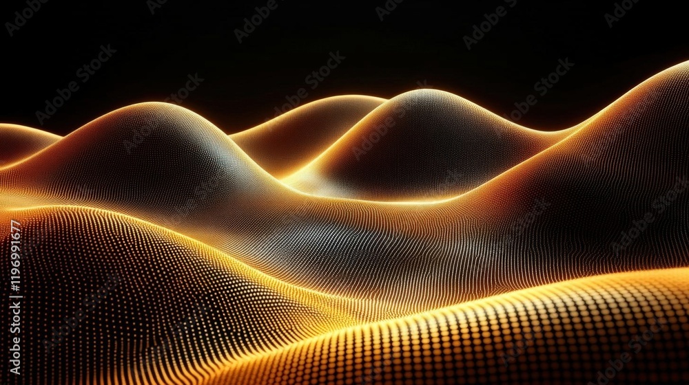 Aufkleber golden particle waves abstract background texture
