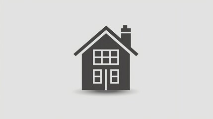 A simple house icon with a shadow.