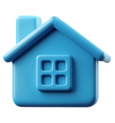 Blue 3D House Icon Home Sweet Home Real Estate Property Digital Asset Illustration Modern Minimalist Design Simple Cute House Icon for Website App UI UX Design Element Blue House 3D Render sky aqua   