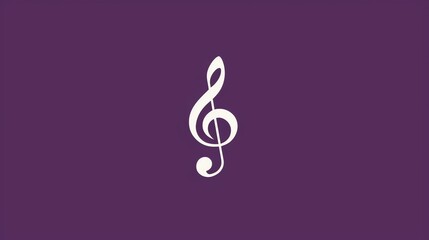 Fototapeta premium A simple, white music note icon on a purple background.
