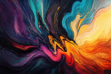 Obraz premium Abstract Burst of Light in Cosmic Colors