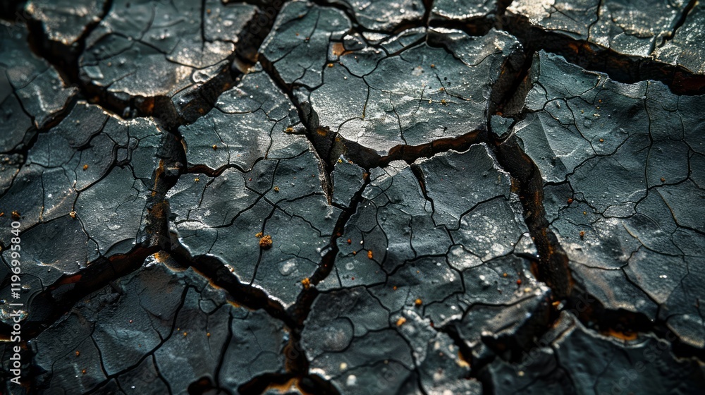Poster the cracks form an intricate and natural pattern that resembles a web-like structure.